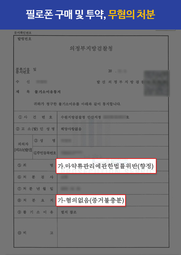 판결문 260226 필로폰 무혐의